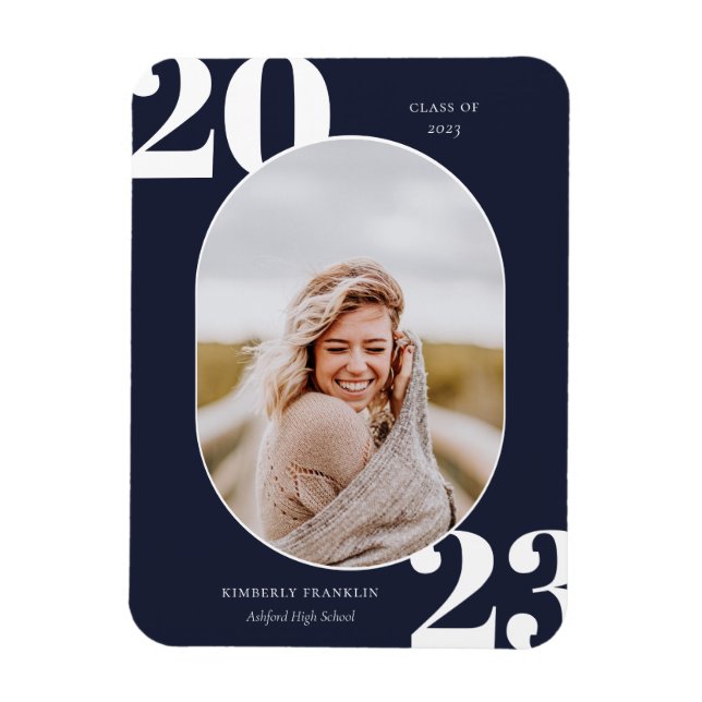 Runded Foto Frame Abschluss Magnet der Senior Clas (Vertikal)