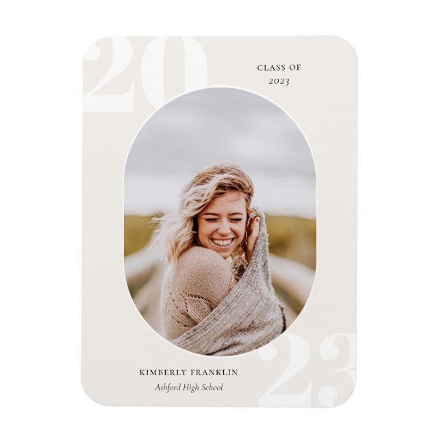 Runded Foto Frame Abschluss Magnet der Senior Clas (Vertikal)