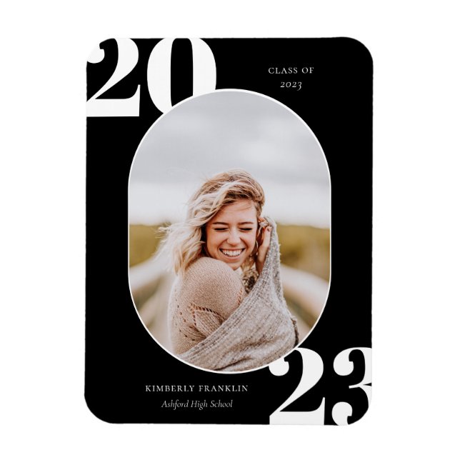Runded Foto Frame Abschluss Magnet der Senior Clas (Vertikal)