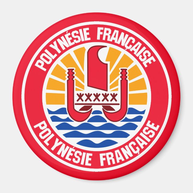 RundEmblem Französisch-Polynesien Magnet (Vorne)