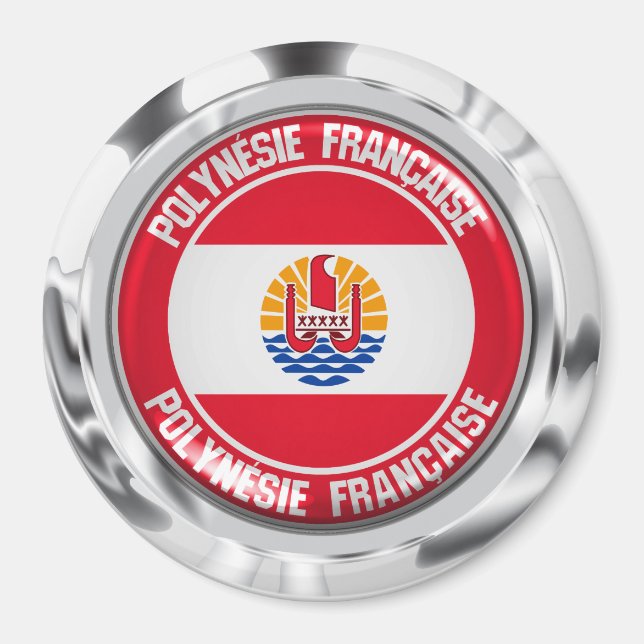 RundEmblem Französisch-Polynesien Magnet (Vorne)