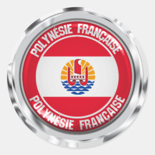 RundEmblem Französisch-Polynesien Runder Aufkleber