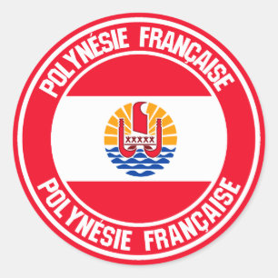 RundEmblem Französisch-Polynesien Runder Aufkleber