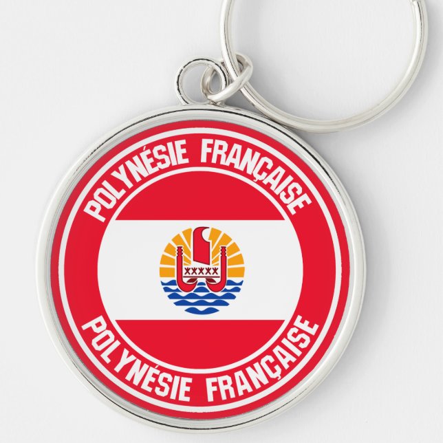 RundEmblem Französisch-Polynesien Schlüsselanhänger (Vorne)
