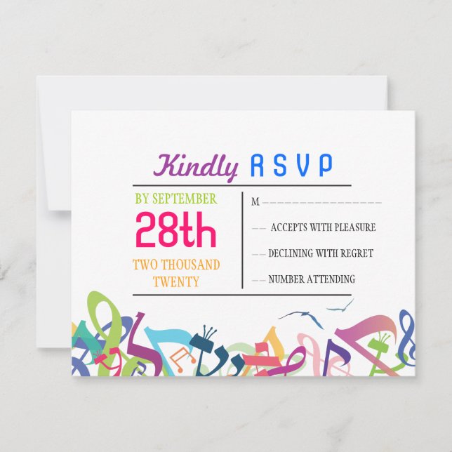 RUNDEN DER TORAH Bat Bar Mitzvah Reply Card RSVP Karte (Vorderseite)