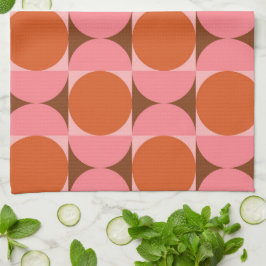 Runden des Mitteljahrhunderts auf den Plätzen pink Geschirrtuch