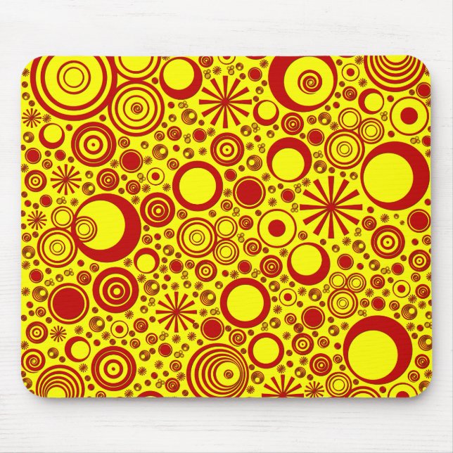 Runden, gelb-roter Computer-Maus-Pad Mousepad (Vorne)