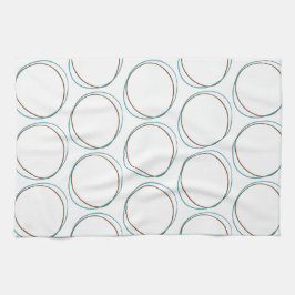 Runden kleine türkis-braune Hand gezeichnet minima Geschirrtuch