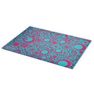 Runden, Pink-Aqua-blaue Glasschneidplatte Schneidebrett