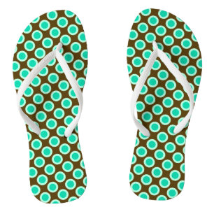 runden Punkte, braun und türkis Flip Flops