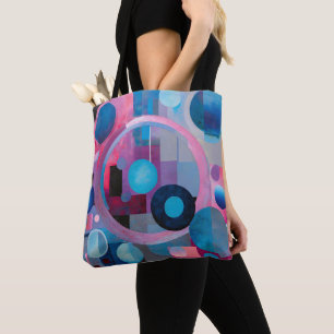 Runden & Quadrate in weichen Tönen Rosa & Blau Tasche