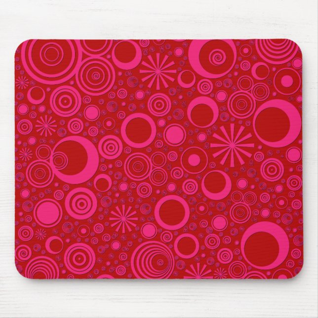 Runden, rosa Computermuskeln Mousepad (Vorne)