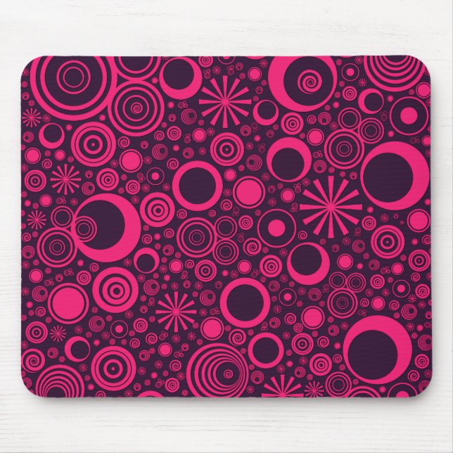 Runden, rosa-Lila Computermuskenkopf Mousepad (Vorne)