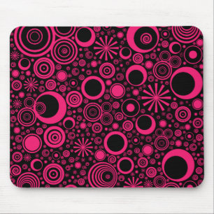 Runden, rosa-schwarze Maus-Pad Mousepad
