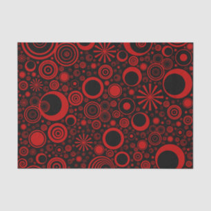 Runden-Rot-Schwarz-GEWEBE-WRAPPINGPAPIER Seidenpapier