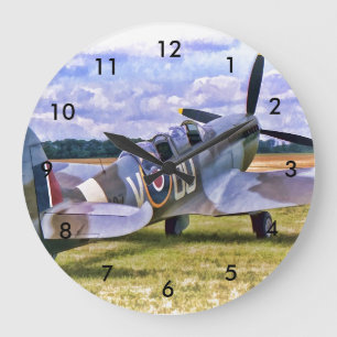 Rundenuhr - Spitfire-Design Große Wanduhr