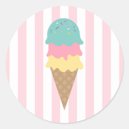 Runder Aufkleber aus geschliffenem Eiscreme