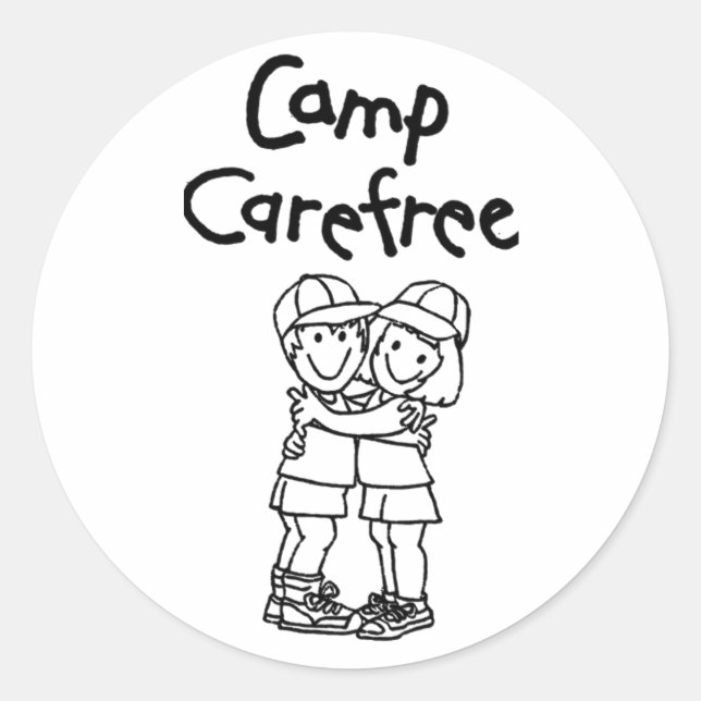 Runder Aufkleber | Camp Camp Camping Car free prod (Vorderseite)