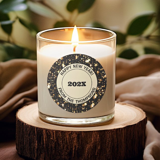 Runder Aufkleber | Feierliches 3-Zoll-Happy New Ye (Von Creator hochgeladen)