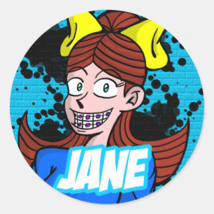 Runder Aufkleber Jane