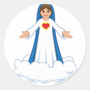 Runder Aufkleber Jungfrau-Marys