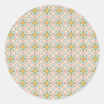 Runder Aufkleber mit einem floralen geometrischen