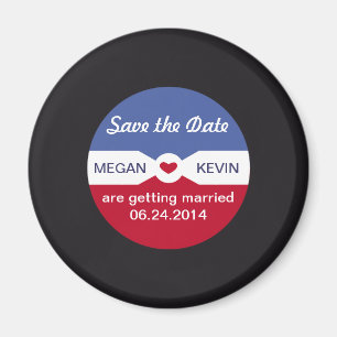 Runder Aufzeichnungs-Save the Date Magnet -