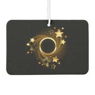 Runder Banner mit Gold Stars auf schwarz Autolufterfrischer