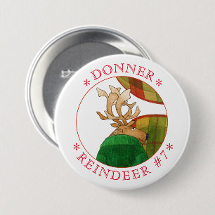 Runder Button-Button "DONNER REINDEER" Button