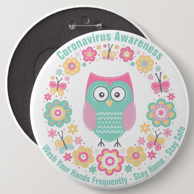Runder Button für das Koronavirus (Vorne & Hinten)