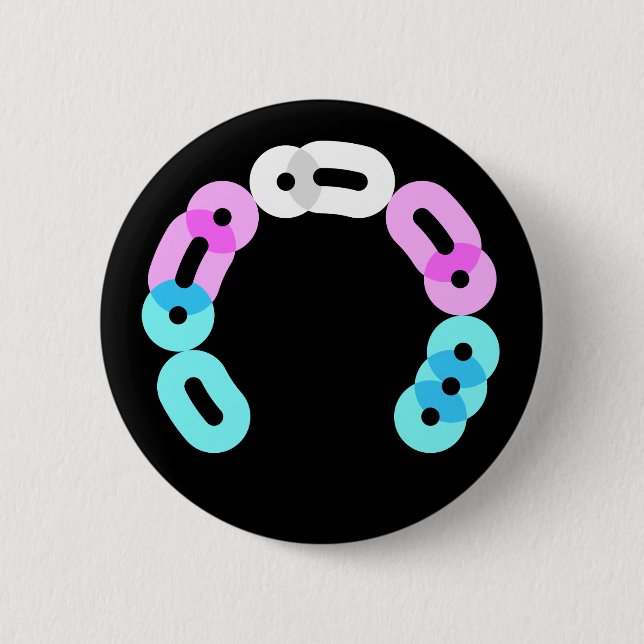 Runder Button für den Trans Morse Code (Vorderseite)