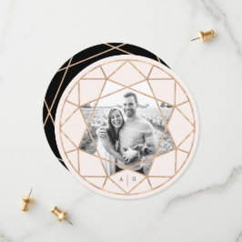 Runder Diamond Geometric Gemstone Wedding Foto Save The Date