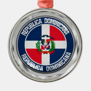 Runder Emblem der Dominikanischen Republik Ornament Aus Metall