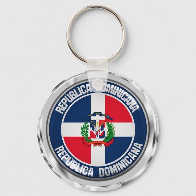 Runder Emblem der Dominikanischen Republik Schlüsselanhänger (Vorderseite)