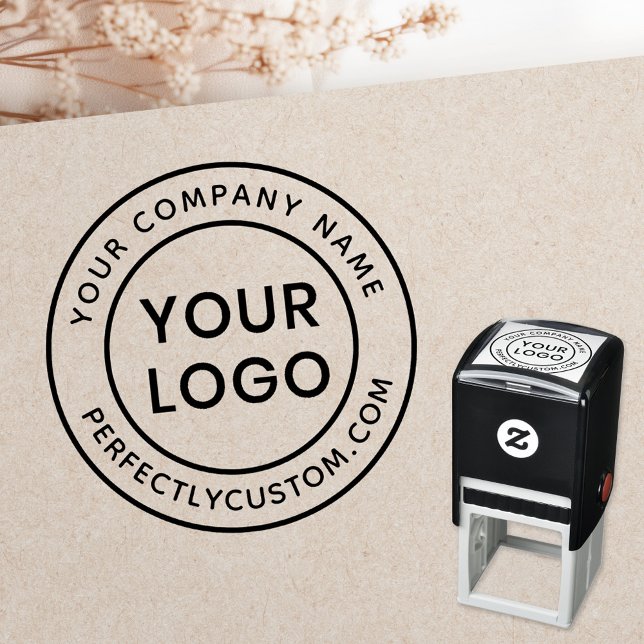 Runder Firmenname und URL-Logo-Vorlage Permastempel (Round company name and URL custom logo template Self-inking Stamp)