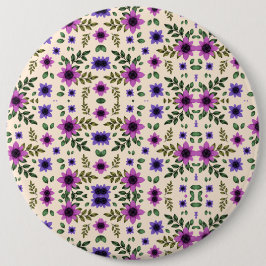 Runder floraler Musterknopf mit symmetrischer Button
