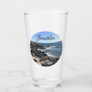 Runder Foto Atlantischer Ozean Felsstrand Glas