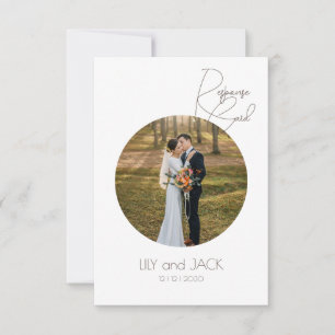 Runder Foto Save the Date Minimalistische RSVP-Kar RSVP Karte