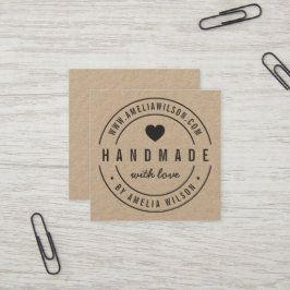 Runder Grenzhandschuh mit Liebe Herz-Social-Media Quadratische Visitenkarte