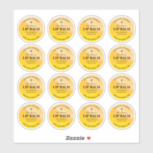 Runder Honey Bee Lip Beeswax Balm Labels
