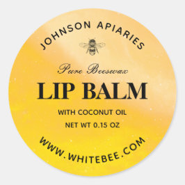 Runder Honey Bee Lip Beeswax Balm Labels Aufkleber