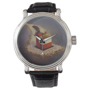Runder Insel-Leuchtturm Armbanduhr