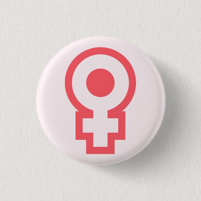 runder Knopf des feministischen Mädchen-Powers Button (Vorderseite)