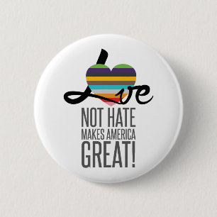 Runder Knopf des Liebe-nicht Hass-(SWM) Button