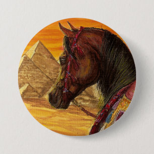 Runder Knopf des Rotes u. des Goldes arabisches Button