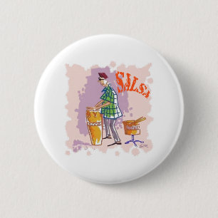 Runder Knopf von Salsa Drummer Button