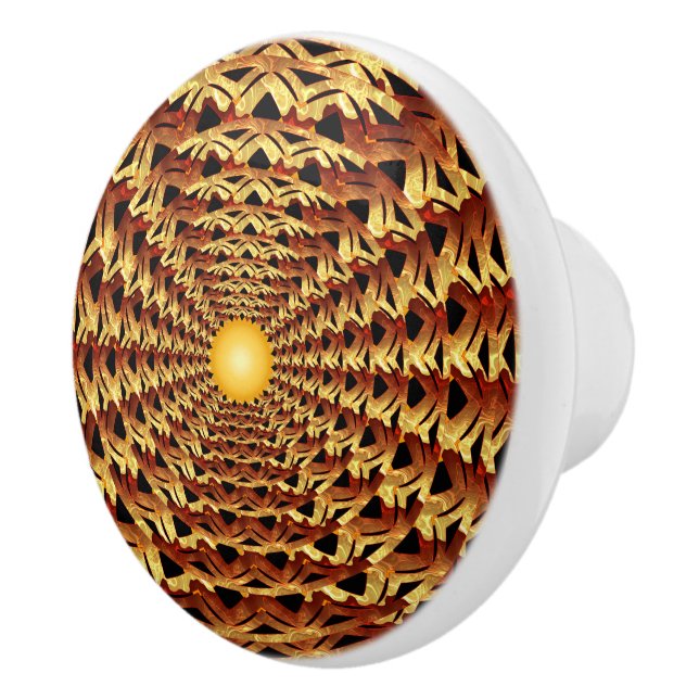 Runder Korb geometrisches Muster Keramikknauf (Rechts)