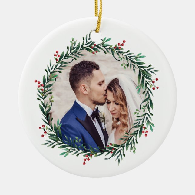 Runder Kranz Keramik Ornament (Vorne)