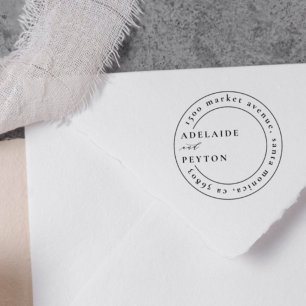 Runder Kreis-Monogramm-Name-Adresse-Stempel Gummistempel