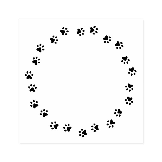 Runder, kreisförmiger Pfotenrand Gummistempel (Prägung)
